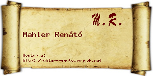 Mahler Renátó névjegykártya